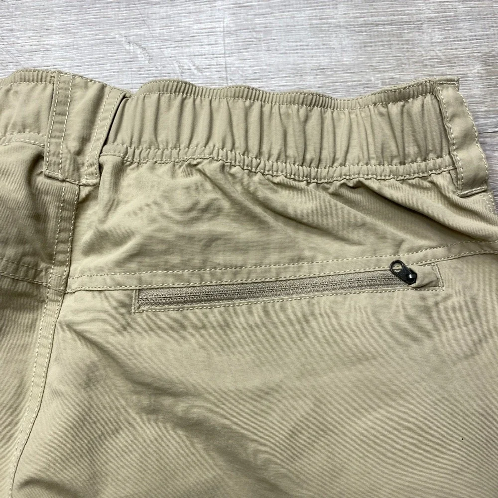 The North Face Convertible Pants Mens L Tan Khaki Zip Off Hiking Trail Outdoor